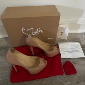 Christian Louboutin Vendome 120 Patent Nude Size 36 1/2